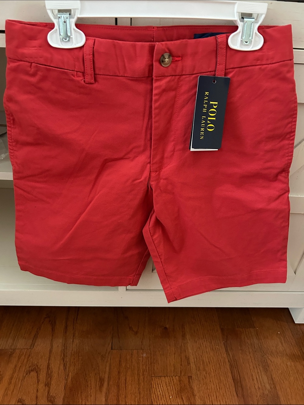 Polo by Ralph Lauren boys Red Flat Front Chino Shorts size 12